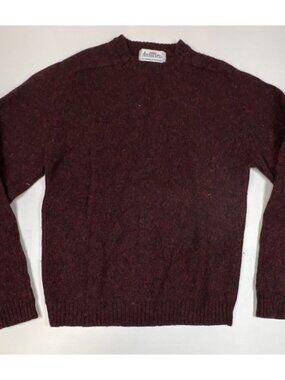 Vintage Antartex Men L Burgundy Marled Wool Sweater Crewneck